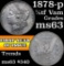 1878-p 7/8tf Vam 42A R-6 Morgan Dollar $1 Grades Select Unc