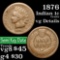 1876 Indian Cent 1c Grades vg details