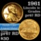 1961 Lincoln Cent 1c Grades Gem ++ Proof Red