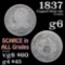 1837 Capped Bust Dime 10c Grades g+