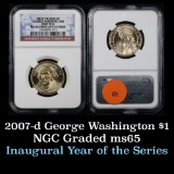 NGC 2007-D GEORGE WASHINGTON Presidential Dollar $1 Graded ms65 by NGC