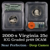2000-s Virginia Washington Quarter 25c Graded pr69 dcam By ICG