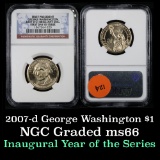NGC 2007-D GEORGE WASHINGTON Presidential Dollar $1 Graded ms60 by NGC