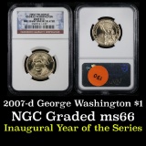 NGC 2007-D GEORGE WASHINGTON Presidential Dollar $1 Graded ms60 by NGC