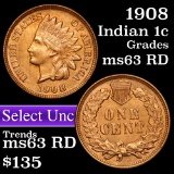 1908 Indian Cent 1c Grades Select Unc RD