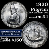 1920 Pilgrim Old Commem Half Dollar 50c Grades Choice Unc
