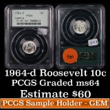 PCGS 1964-d Roosevelt Dime 10c Graded ms64 by PCGS