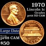 1970 lg date Lincoln Cent 1c Grades Gem ++ Proof Red Cameo