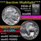 ***Auction Highlight*** 1916-d Buffalo Nickel 5c Graded GEM+ Unc by USCG (fc)