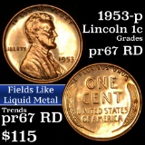 1953 Lincoln Cent 1c Grades Gem ++ Proof Red