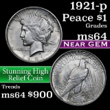 1921-p Peace Dollar $1 Grades Choice Unc
