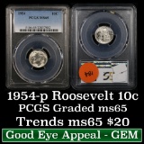 PCGS 1954-p Roosevelt Dime 10c Graded ms65 by PCGS