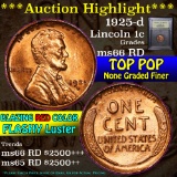 ***Auction Highlight*** 1925-d Lincoln Cent 1c Graded GEM+ Unc RD by USCG (fc)