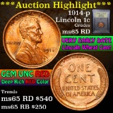 ***Auction Highlight*** 1914-p Lincoln Cent 1c Graded GEM Unc RD by USCG (fc)