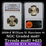 NGC 2009-d WILLIAM H. HARRISON Presidential Dollar $1 Graded ms60 by NGC