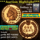 ***Auction Highlight*** 1884 Indian Cent 1c Graded Gem+ Proof Red by USCG (fc)