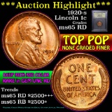 ***Auction Highlight*** 1920-s Lincoln Cent 1c Graded GEM Unc RD by USCG (fc)