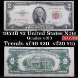 1953B $2 Red Seal United States Note Grades vf++