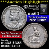 ***Auction Highlight*** 1893 Isabella Isabella Quarter 25c Graded Select Unc by USCG (fc)