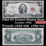 1963 $2 Red seal United States note Grades vf++