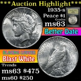 ***Auction Highlight*** 1935-s Peace Dollar $1 Graded Select Unc by USCG (fc)