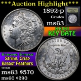 ***Auction Highlight*** 1892-p Morgan Dollar $1 Graded Select Unc by USCG (fc)