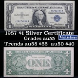 **Star Note  1957 $1 Blue Seal Silver Certificate Grades Choice AU