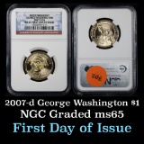 NGC 2007-D GEORGE WASHINGTON Presidential Dollar $1 Graded ms65 by NGC