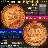 ***Auction Highlight*** 1885 Indian Cent 1c Graded GEM+ Unc RD by USCG (fc)