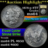 ***Auction Highlight*** 1878-p 8tf Morgan Dollar $1 Graded Choice Unc by USCG (fc)