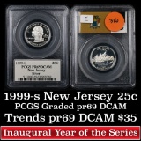 PCGS 1999-s New Jersey Washington Quarter 25c Graded pr69 dcam by PCGS