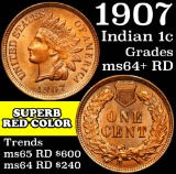 1907 Indian Cent 1c Grades Choice+ Unc RD