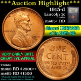 ***Auction Highlight*** 1915-d Lincoln Cent 1c Graded Gem+ Unc RD by USCG (fc)