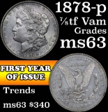 1878-p 7/8tf Vam 42A R-6 Morgan Dollar $1 Grades Select Unc