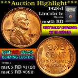 ***Auction Highlight*** 1928-d Lincoln Cent 1c Graded GEM Unc RD by USCG (fc)