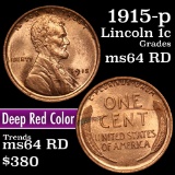 1915-p Lincoln Cent 1c Grades Choice Unc RD