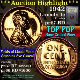 ***Auction Highlight*** 1942 Lincoln Cent 1c Graded Gem++ Proof Red by USCG (fc)