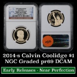NGC 2014-p CALVIN COOLIDGE Presidential Proof Dollar $1 Graded pf69 dcam by NGC