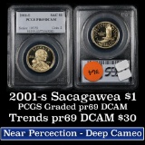 PCGS 2001-s Sacagewea Dollar $1 Graded pr69 dcam by PCGS