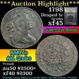 ***Auction Highlight*** 1798 Draped Bust Large Cent 1c Graded xf+ by USCG (fc)