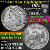 ***Auction Highlight*** 1831 Capped Bust Half Dollar 50c Graded Select Unc by USCG (fc)