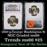 NGC 2007-P GEORGE WASHINGTON Presidential Dollar $1 Graded ms60 by NGC