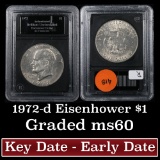 1972 Eisenhower Dollar $1 Grades BU