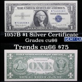 1957B $1 Blue Seal Silver Certificate Grades Gem+ CU