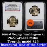 NGC 2007-D GEORGE WASHINGTON Presidential Dollar $1 Graded ms60 by NGC