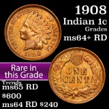 1908 Indian Cent 1c Grades Choice+ Unc RD