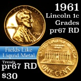 1961 Lincoln Cent 1c Grades Gem ++ Proof Red