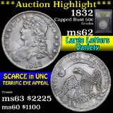 ***Auction Highlight*** 1832 Capped Bust Half Dollar 50c Graded Select Unc by USCG (fc)