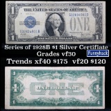1928B $1 Blue Seal Silver Certificate Sigs Woods/Mills Grades vf++