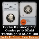 1991-s Kennedy Half Dollar 50c Graded pr70 by NNC